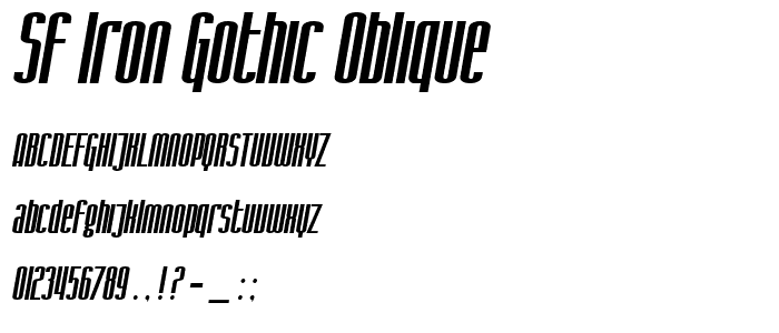 SF Iron Gothic Oblique font